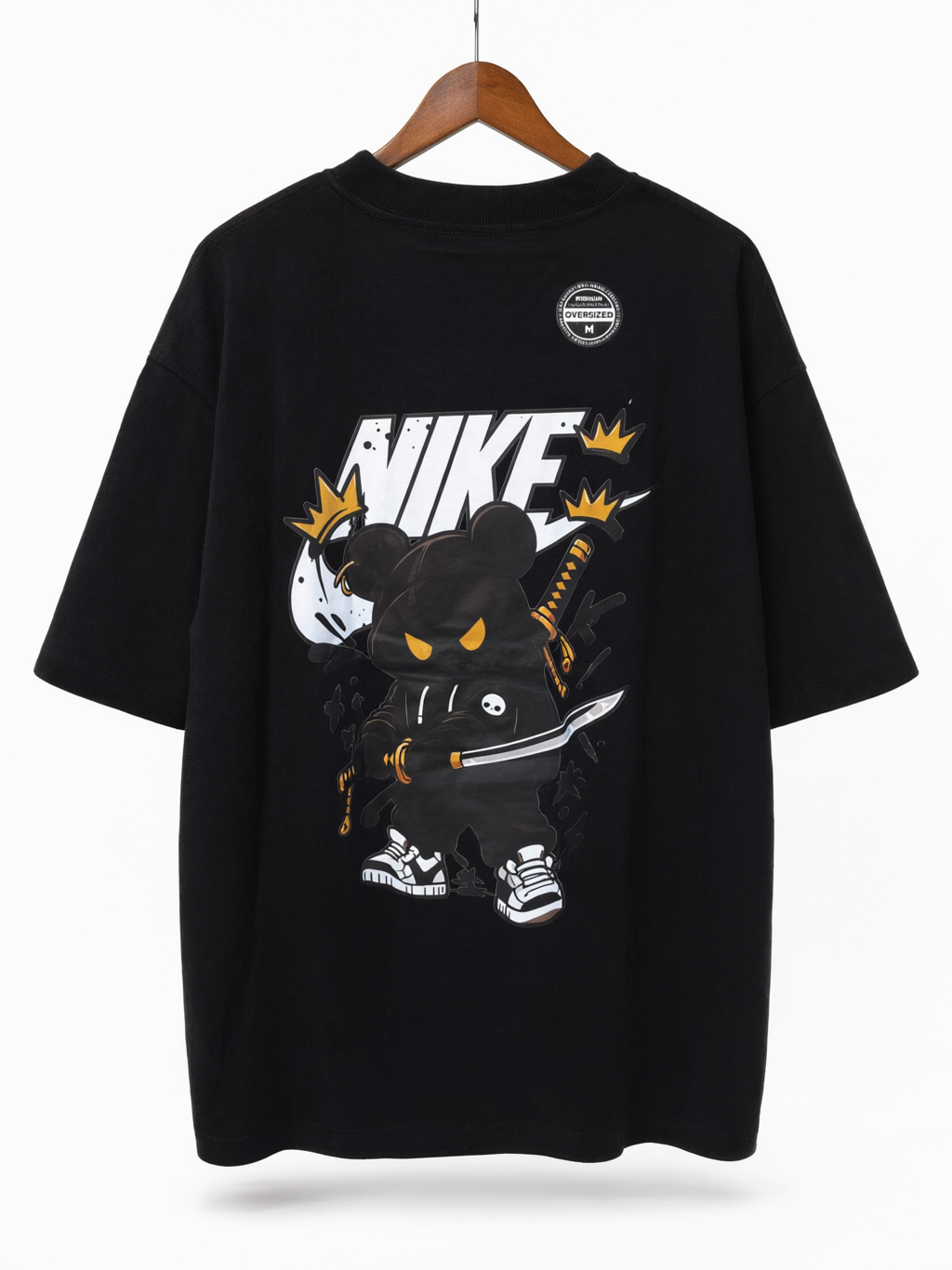 Camiseta Oversized Acid Washed Black - Vista traseira