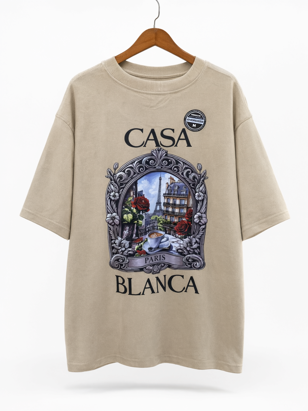 Camiseta Oversized Sand Beige Classic - Vista traseira